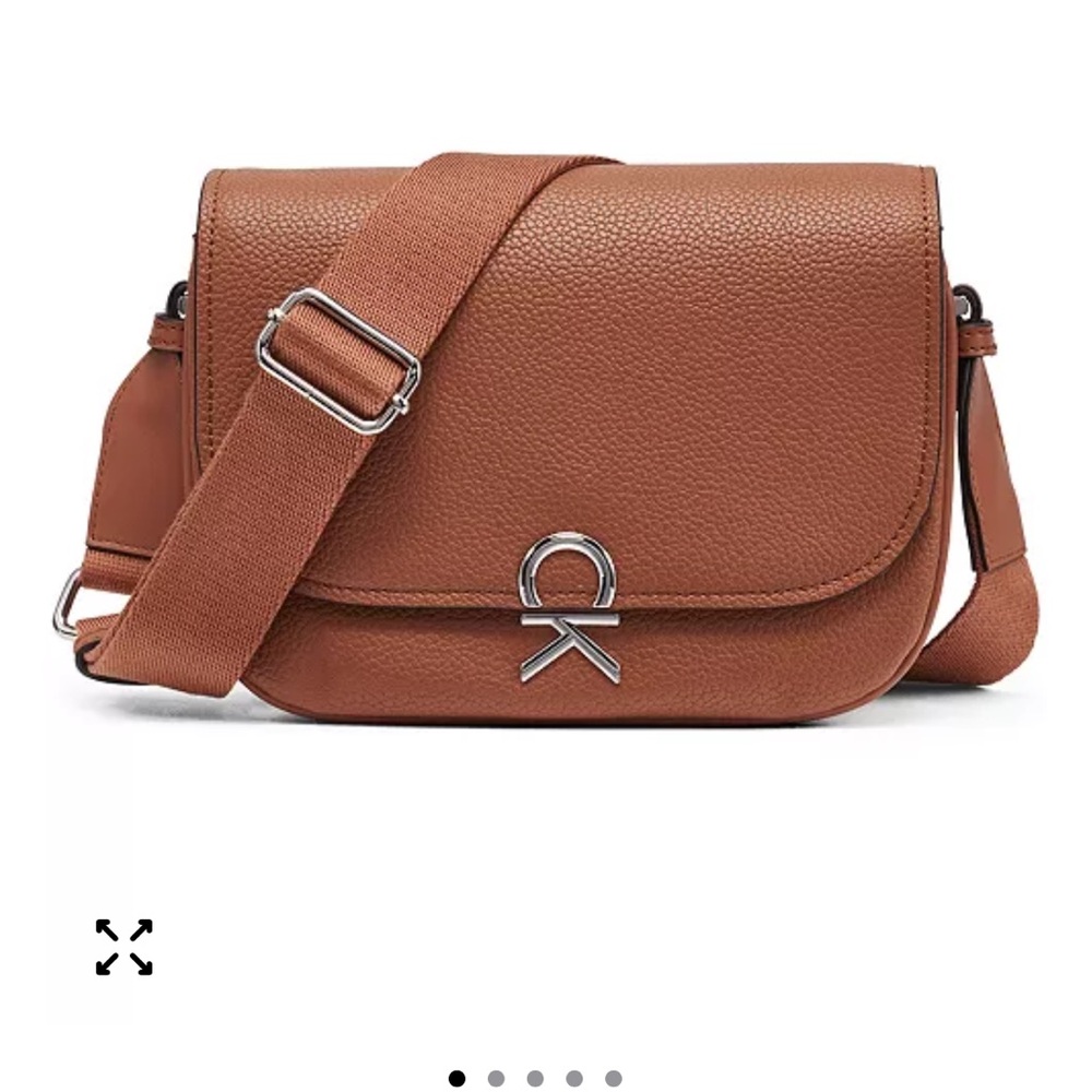 New w tags Calvin Klein Brown evee magnetic snap Crossbody Bag NEW W TAGS